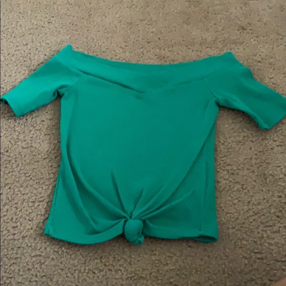 charlotte russe off the shoulder mid sleeve shirt